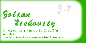 zoltan miskovity business card